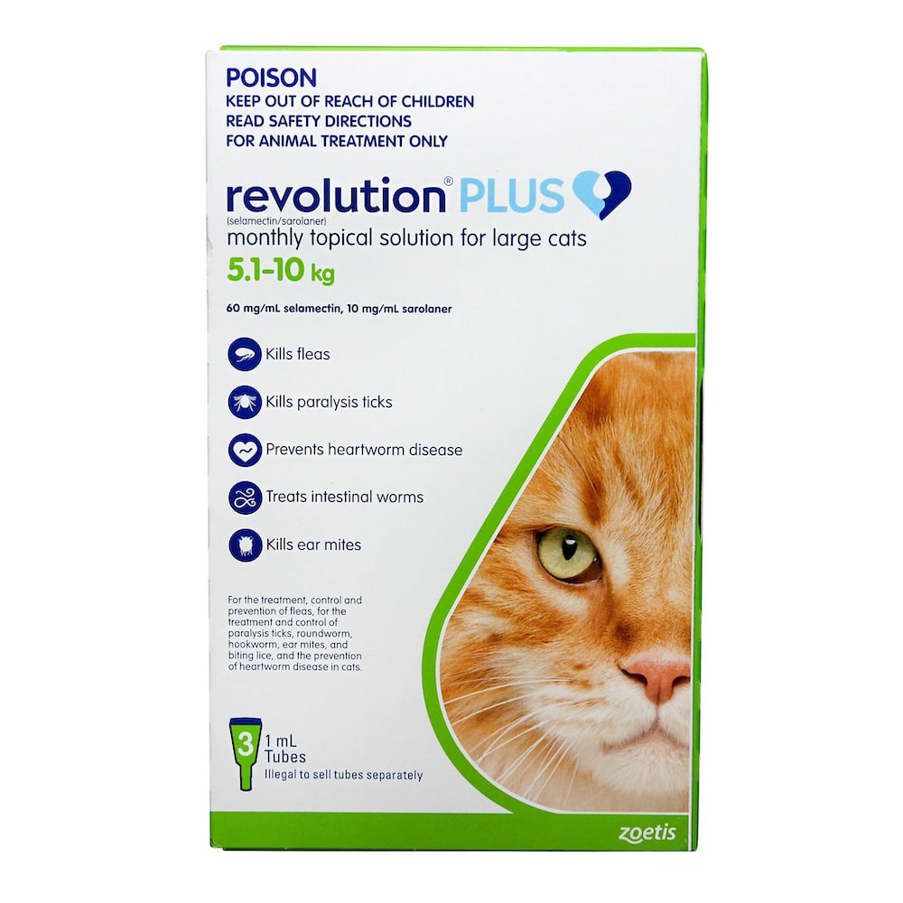 Revolution Plus Green For Large Cats (5-10kg) 3 Pack