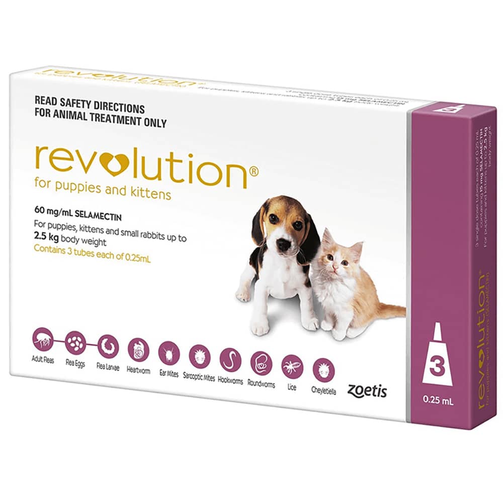 Revolution Pink For Puppies And Kittens (Up To 2.5Kg) 3 Pack