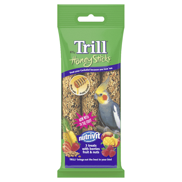 TRILL Honeystick For Cockatiels 105G Short