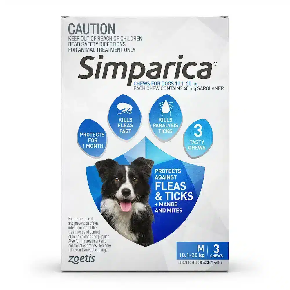 Simparica Blue For Medium Dogs (10.1-20kg) 3 Pack
