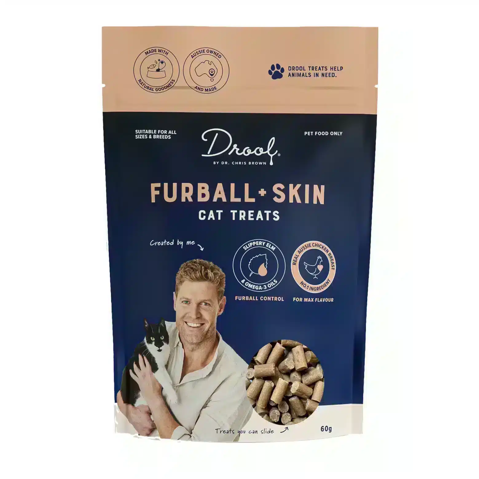 Drool by Dr Chris Brown Furball And Skin Cat Treats - 60g