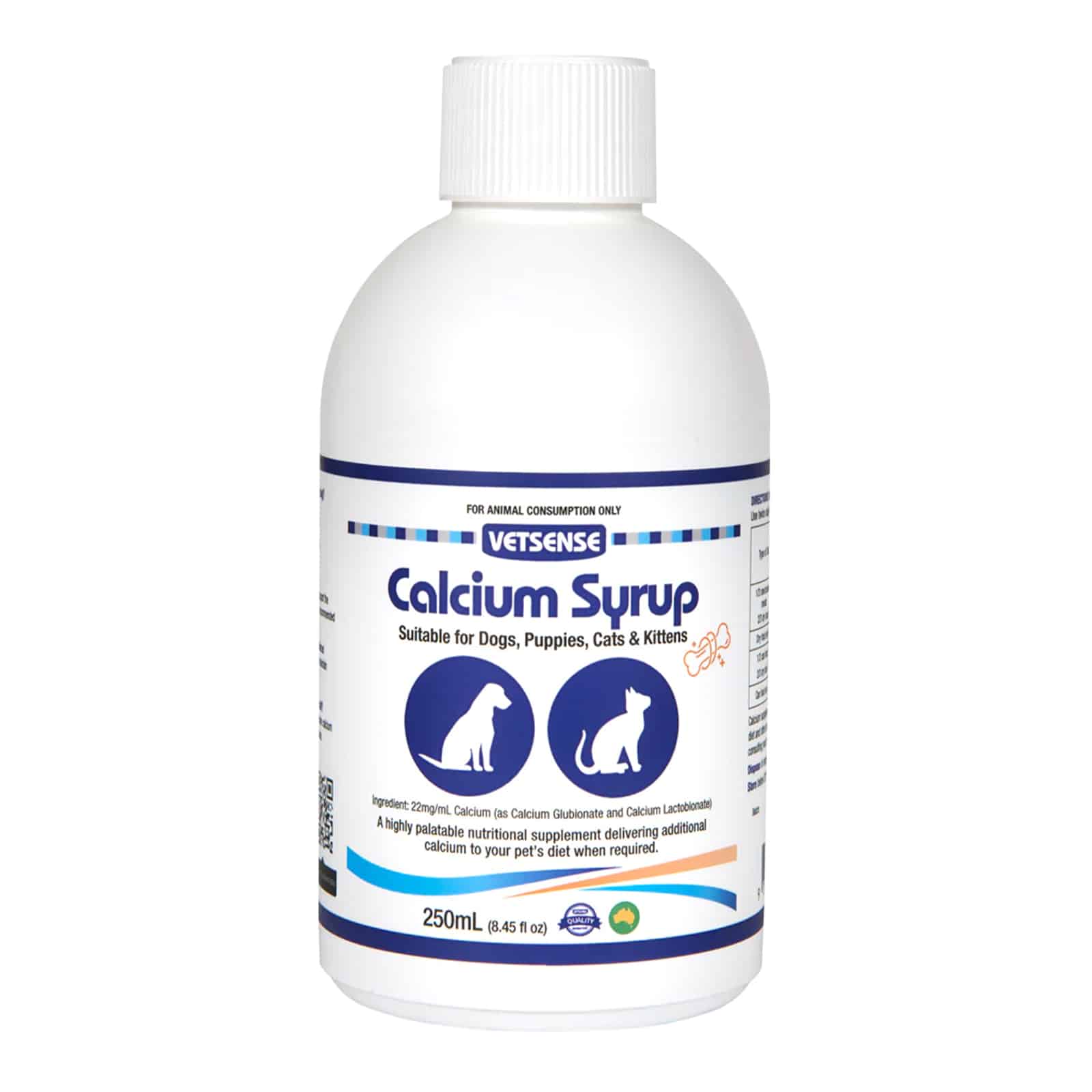 VETSENSE CALCIUM SYRUP 250ML