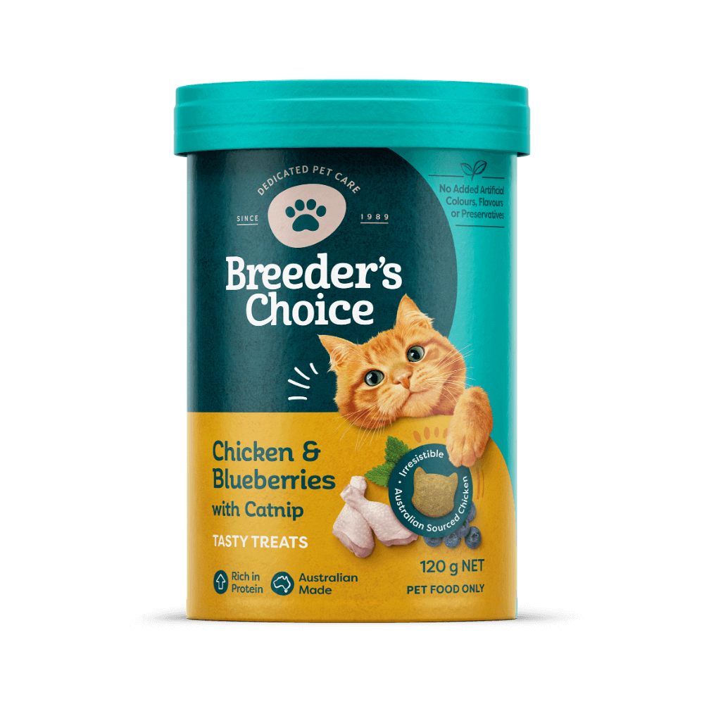 Breeder's Choice Cat Treats Chicken And Blueberries with Catnip - 120g