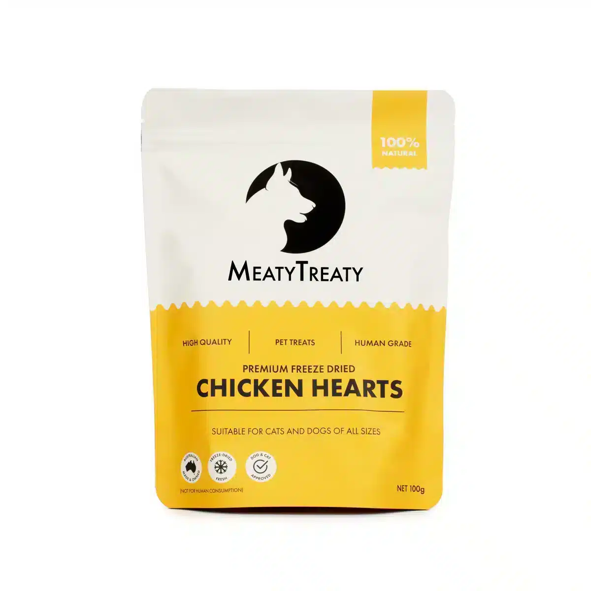 MEATY TREATY FREEZE DRIED CHICKEN HEART DOG & CAT 100G