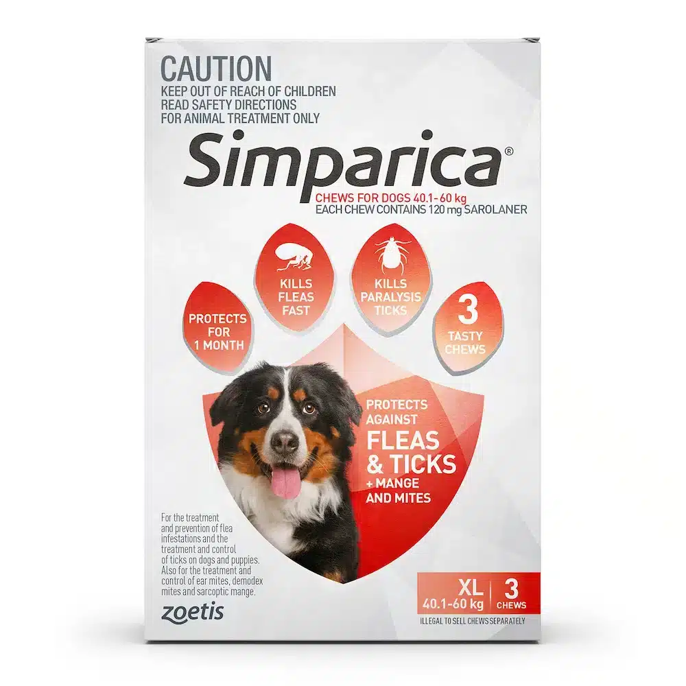 Simparica Red For Extra Large Dogs (40.1-60kg) 3 Pack