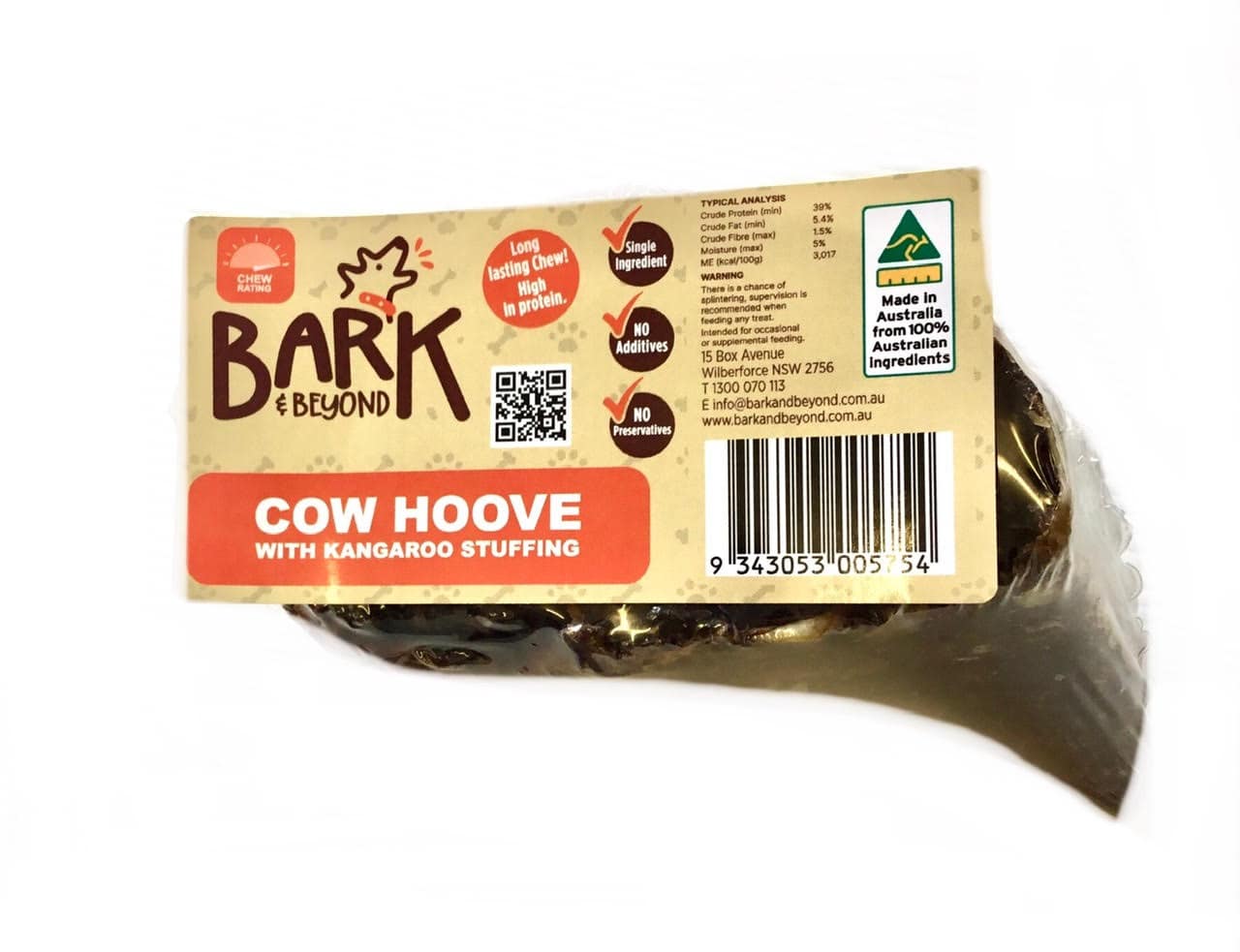 Bark And Beyond Cow Hoof with Roo Stuffing