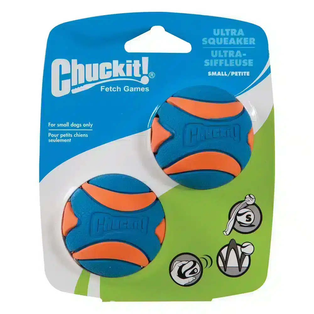 Chuckit Ultra Squeaker Ball - 2 Pack Small And Medium Small